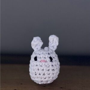 Handmade to order White Crochet Bunny Small Pet/Kids Toy